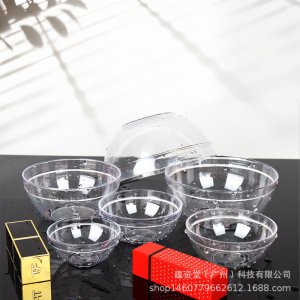 厂家批发加厚耐磨亚克力美容碗1号直径6cm调膜碗套装透明白面膜碗